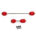 thumbnail image 1 of Red Metal Steel CVD Center Driveshaft Set with Dust Boots - BJM473 Replacement for Traxxas Summit 1/10 RC Car (Front & Rear Driveshaft Included), 1 of 6