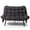 Dark Grey, variant on Zimtown 52.4in Papasan Chair Curved Rattan Double Bench with Side Pockets for Porch Hallway, Dark Grey