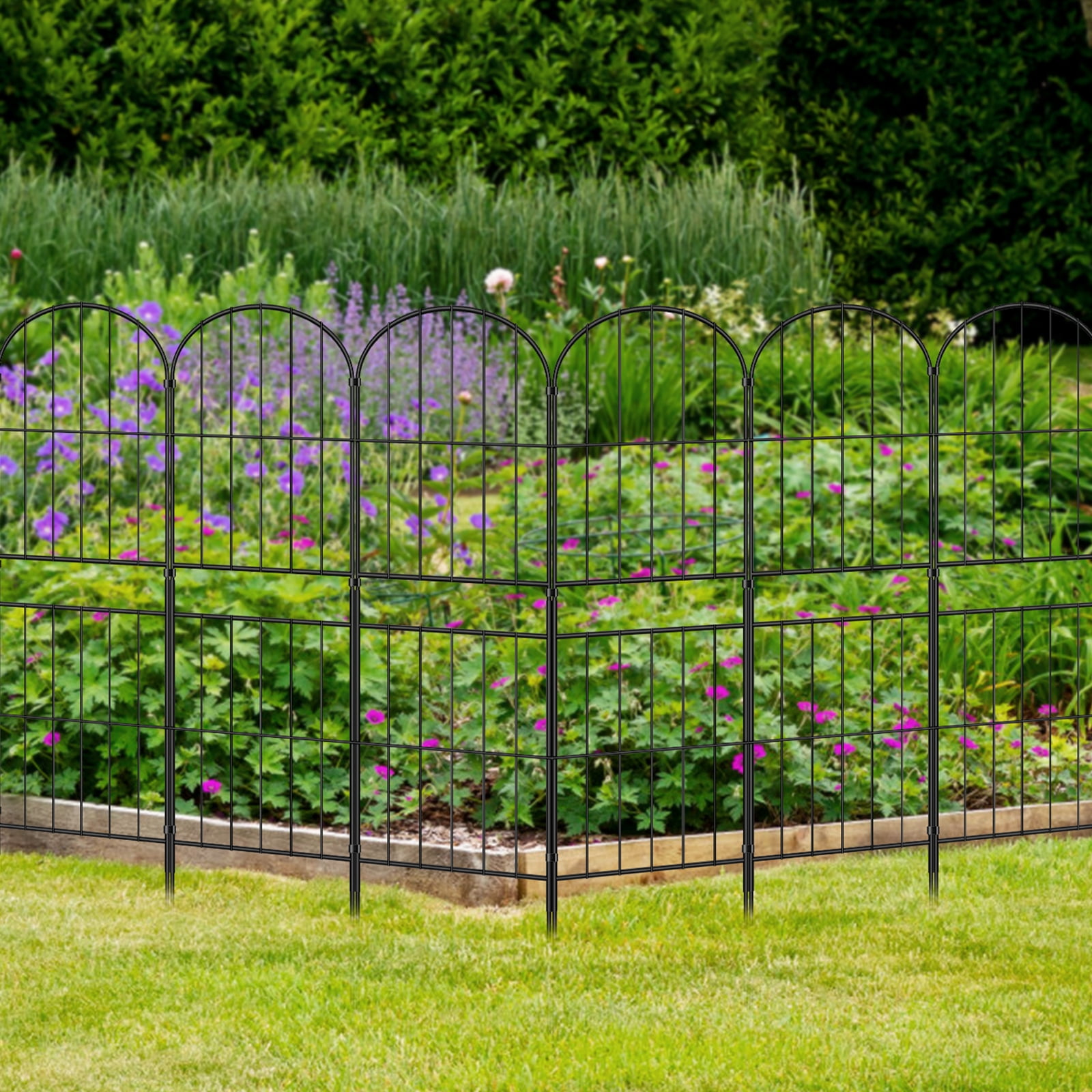 36" (H) x 10FT (L) Metal Decorative Garden Fence Outdoor Patio Barrier Extra Height