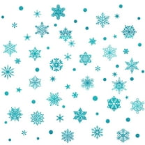 PRETXORVE Christmas Decorations, Christmas Ornaments, Christmas Golden Blue Snowflake Stickers, Glass Window Decorations