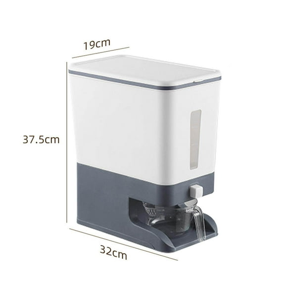 ziyahi Rice Dispenser Multifunctional Storage Container Cereal Dispenser for Rice Grain Dispenser Container Gray