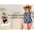 thumbnail image 3 of Ocean Blues Women's Plus Size Mesh Tankini Top Blouson Tankini Bathing Suit Top Loose Fit Swimsuit for Woman Size L, 3 of 10