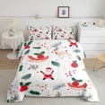 thumbnail image 2 of jejeloiu Cute Santa Claus Queen Comforter Set,Merry Christmas Bedding Sets,Xmas Reindeer Tree Bedding Comforter Set For Girls,Breathable Home Decor Reversible,3-Piece, 2 of 8