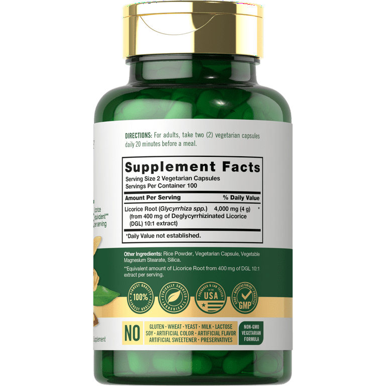 Carlyle DGL Licorice Root Herbal Supplements | 200