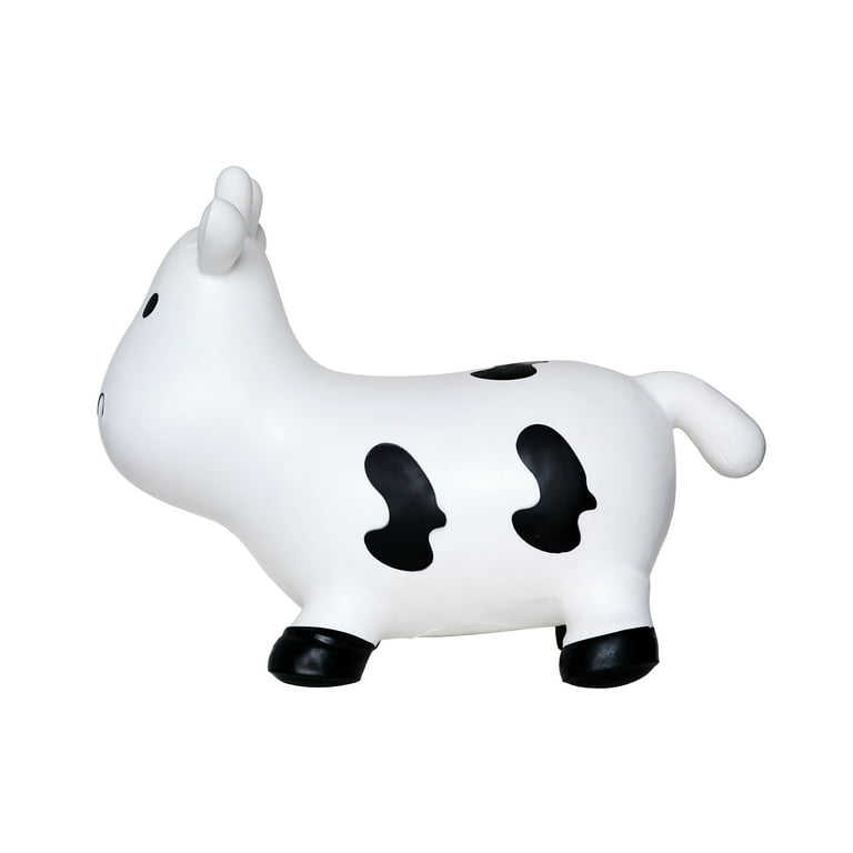 White Cow Bounce & Ride-on Inflatable Hopper Toy with Pump