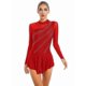 thumbnail image 5 of Long Sleeve Mesh Dance Leotard with Glitter Rhinestones for Women, 5 of 5