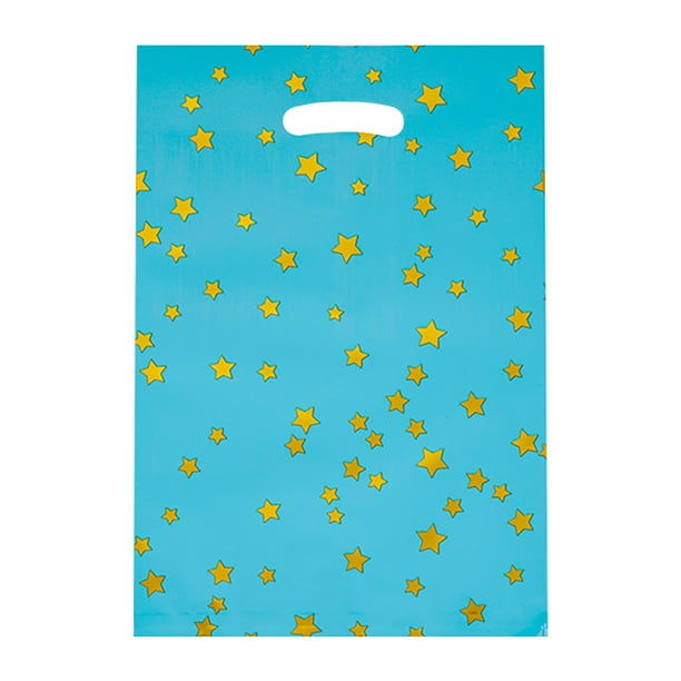 10 bolsas de fiesta para niños, bolsas de dulces de cumpleaños, bolsas de regalos de fiesta (patrón de estrella, 3 colores)