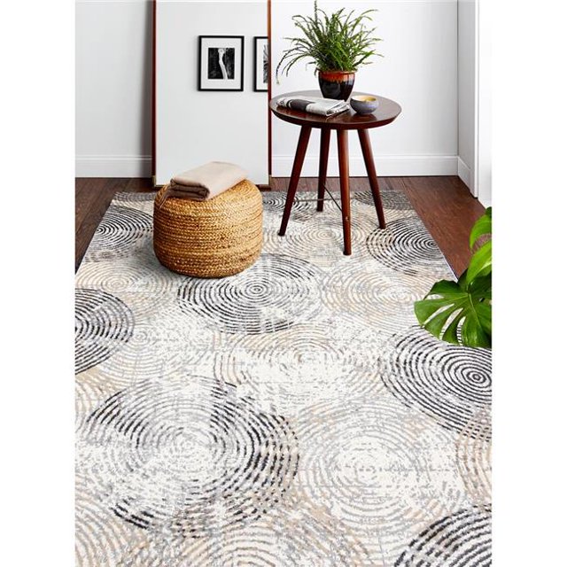 Bashian C190-IVGY-2.6X8-CA101 2.6 x 8 in. Carlyle Collection Transitional Polypropylene & Polyester Power Loom Area Rug, Ivory & Grey