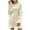 Beige, variant on Fesfesfes Women Dress Leisure Comfortable Solid Color Round-Neck Long Sleeves Dress Tops on
