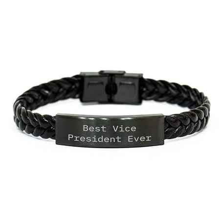 Amangny Vice President is the Best Graduation Gift Idea Funny Braided Leather Bracelet from Friends Coworkers Family