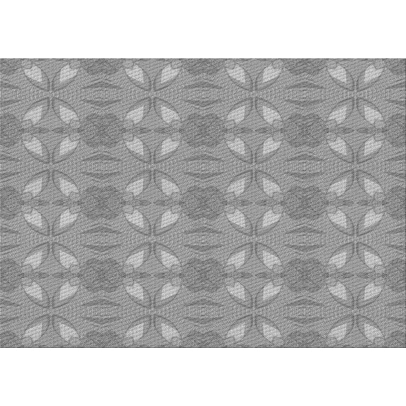 Ahgly Company Indoor Rectangle Patterned Gray Cloud Gray Area Rugs, 5' x 7'