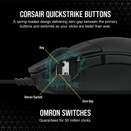 CORSAIR - CHAMPION SERIES SABRE RGB PRO Lightweight Wired Optical Gaming Mouse with 69g Ultra-lightweight design - Black