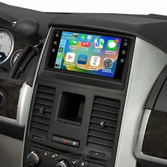 Car Stereo For Dodge Grand Caravan 2008-2010 - Android 15 2+64GB, 7" IPS Touchscreen, CarPlay/Android Auto + AHD Backup Camera & Microphone, GPS, Mirror Link