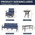 thumbnail image 5 of ALAULM Aluminum Patio Furniture Set 5-Seat Modern Outdoor Conversation Sets w/Swivel Rocking Chairs with Rectangular Coffee Table, Navy Blue, 5 of 9