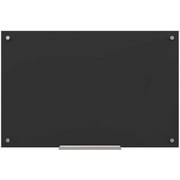 U BRANDS Glass Dry Erase Board, 36" x 24", Whiteboard, Black, Frameless, 170U