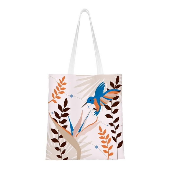 Cute Tote Shopping Bags for Women Hummingbird Flies Over A Flower Reusable Aesthetic Tote Bag Library Tote Bag Gifts for Women Friends