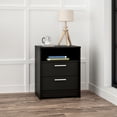 thumbnail image 6 of Prepac Studio Essentials Nightstand Bedside Table, Black Nightstand for Bedroom, End Table with 2 Drawers and Open Shelf 16" D X 21.25" W x 26.25" H, BDNR-2102-1, 6 of 11