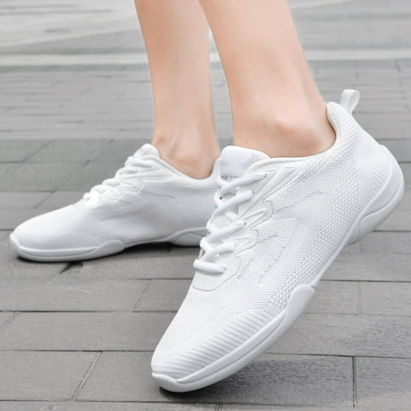 XIMIN Toddler Girls Youth White Cheerleading Dance Shoes Athletic Training Lightweight Competition Tennis Sneakers Cheer Shoes Athletic Training Dance Shoes