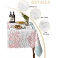 thumbnail image 5 of Red Aqua Coastal Suqare Tablecloth - 60 x 60 Inch, Sea Turtle Nautical Coral Summer Beach Waterproof & StainResistant Tablecloth, Oil-proof Table Cover for Dining/Party/Wedding/Camping/Buffet, 5 of 9