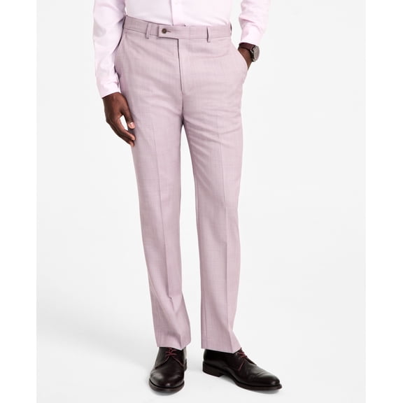 Calvin Klein Mens Slim fit Dress Pants 38 / 32 Pink Solid Wool