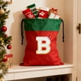 thumbnail image 4 of Christmas Drawstring Gift Bag with Santa & Snowflake Design - 12" x 15" Reusable Polyester Holiday Storage Bag for Small Gifts & Decorations Red, 4 of 6