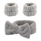 thumbnail image 1 of Muñequeras absorbentes, diadema suave para SPA, diadema para Yoga, ducha, lavado de cara Gris Yuyangstore Muñequeras para lavarse las muñecas, 1 of 8