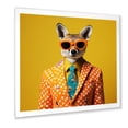 thumbnail image 2 of Designart "Fox in Yellow and Orange Suit I" Animals Framed Wall Art Decor - Modern Yellow Fox Living Room Framed Canvas Art, 2 of 6