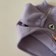 thumbnail image 4 of Traje informal con bolsillo de terciopelo de dos lados, conjunto de dos piezas de suéter de felpa con cuello alto para niños y niñas (púrpura), 4 of 6