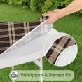 thumbnail image 5 of Black Beige and Red Checkerboard Checkered Pattern Round Fitted Tablecloth with Elastic Edge,Dining Table Cover Waterproof,Outdoor Round Tablecloth for Camping,Dining,Indoor and Outdoor, 5 of 7