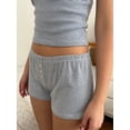 thumbnail image 6 of Women 2 Piece Pajama Set Striped Print Crop Camisole and Elastic Shorts for Loungewear Soft Sleepwear for Nightwear, 6 of 6