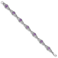 thumbnail image 4 of 925 Sterling Silver Purple Amethyst Chain Gemstone Tennis Bracelet, 4 of 5