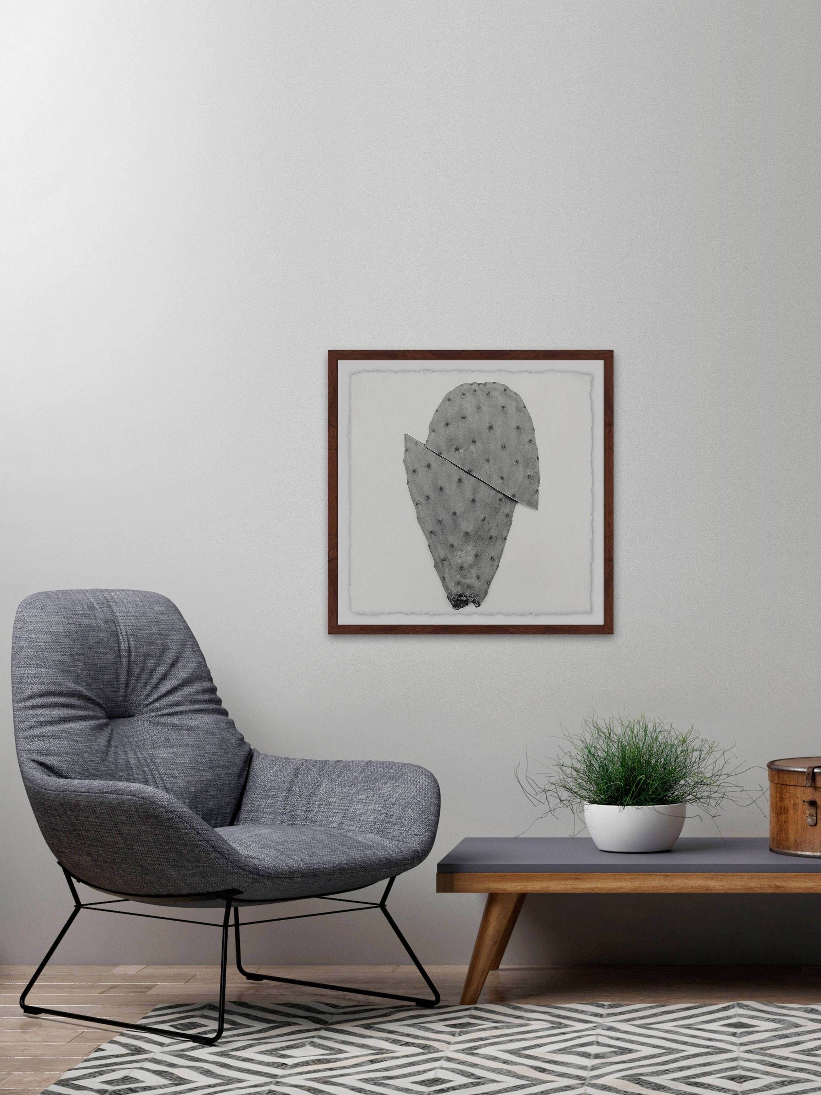 Sliced Cactus Framed Painting Art Print, 12.00" x 1.50"
