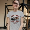 thumbnail image 3 of Tee Hunt Rusty Nuts Auto Shop Women's T-Shirt Novelty T-Shirt Vintage Lowrider Rat Rod Tee, Gray, Medium, 3 of 5