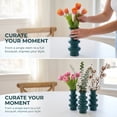 thumbnail image 3 of Unique Bargains Geometric Tiered Ceramic Sculptural Flower Vase Green 3.9"x 3.9"x 8.3", 3 of 6