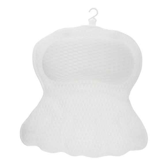 Unique Bargains Bath Pillows for Tub Bath Tub Pillows for Head and Neck with Soft Air Mesh Fabric White