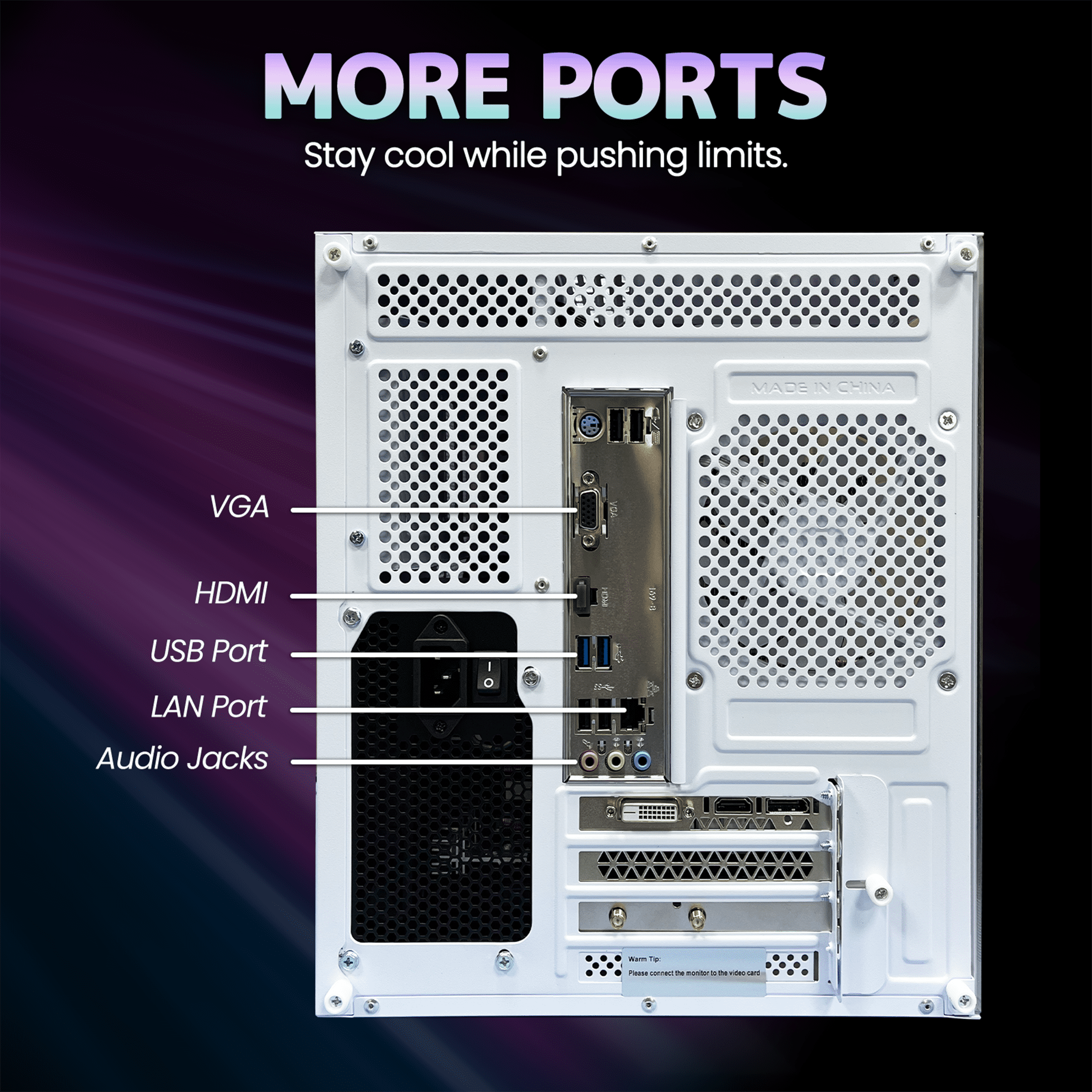 Suevery Gaming PC Desktop, Intel i5-12400F, RTX 3050 6GB, 1TB 3.0 SSD, DDR4 16GB, RGB Lighting, 650W, White