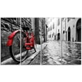thumbnail image 3 of Design Art Retro Vintage Red Bike Cityscape Photo Canvas Art Print, 3 of 3