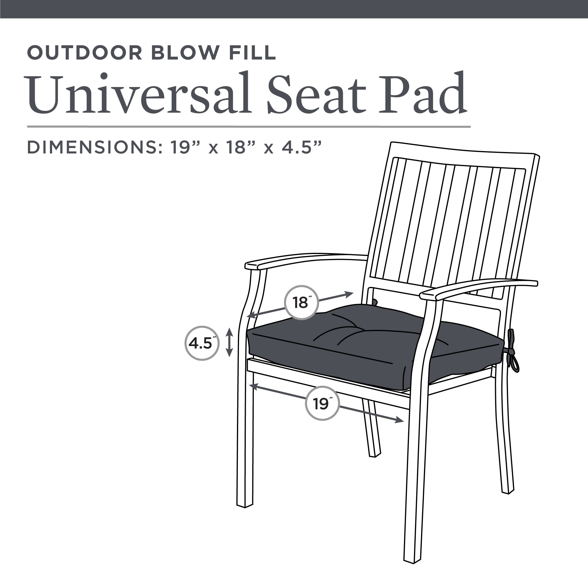 Better Homes & Gardens Outdoor Chair Cushion Black and White BHG Cabana  Stripe Black 