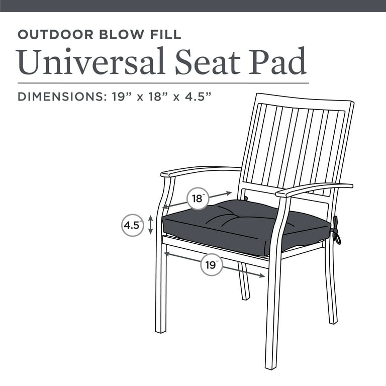 Better Homes & Gardens 42 x 24 Solid Grey Outdoor Deep Seat Cushion Set with Enviroguard - Each