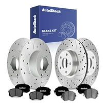 AutoShack Front Vented & Rear Solid Drilled & Slotted Silver Zinc