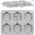 thumbnail image 2 of Moldes de silicona hexagonales BANYUO 3D 6 cavidades gris, 2 of 6