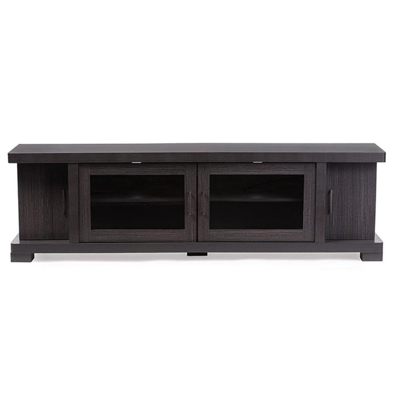 Baxton Studio Viveka 70-Inch Dark Brown Wood TV Cabinet with 2