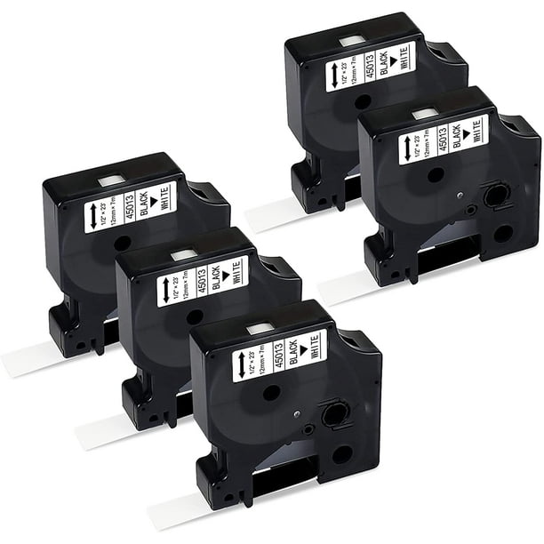 Ruban d'étiquettes compatible Dymo D1 45013 S0720530 noir sur blanc 1/2  pouce x 23 pieds pour DYMO LabelManager PnP 160 360D 280