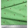 thumbnail image 2 of Soimoi Green Japan Crepe Satin Fabric Abstract & Tree Folk Art Print Sewing Fabric Yard 42 Inch Wide, 2 of 3