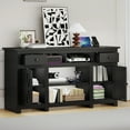 thumbnail image 2 of Dextrus 59" Farmhouse TV Stand with Storage for Living Room, Entertainment Center for up to 65" TV, Black, 2 of 9