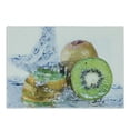 thumbnail image 1 of Kiwi Cutting Board, Macro Photo of Water Splash on Whole and Sliced Fruit, Decorative Tempered Glass Cutting and Serving Board, in 3 Sizes, by Ambesonne, 1 of 2