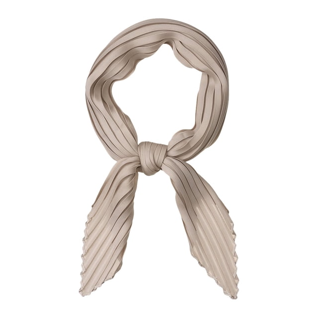 INSPIRAR CHIC Pañuelo de Cabeza de Rombo Plisado para Mujeres, Bufandas de Color Sólido, Neckerchief, Bandana, Caqui 40.94x16.54"(L*W)