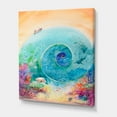 thumbnail image 3 of Designart ' Coral Reef Fishes With Turquoise Ocean Spiral ' Nautical & Coastal Canvas Wall Art Print, 3 of 4