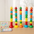 thumbnail image 1 of Arithmetic Beads Educational Toy for Kids with Stackable Geometric Columns and Counting Beads, 1 of 5