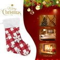 thumbnail image 4 of Red White Diagonal Plaids 3d Snowflakes Christmas Christmas Stockings Large Capacity 18 inch Gift Bag with Hook Xmas Holiday Decor 2 Pack, 4 of 8